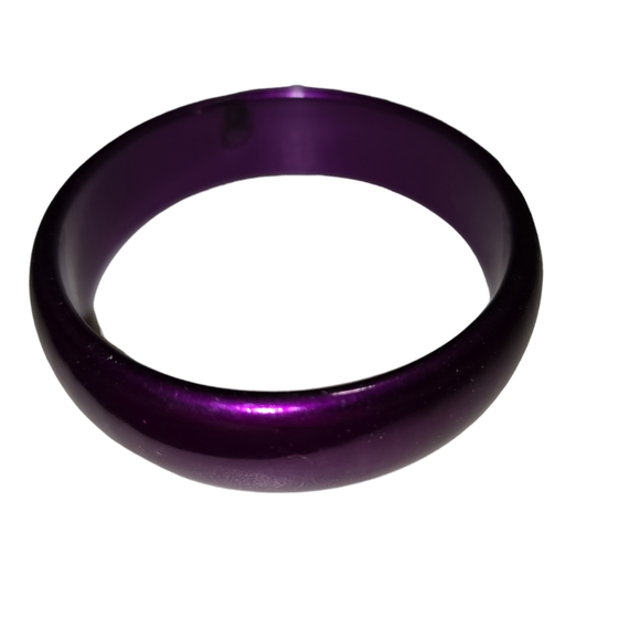 Vintage 80s Purple Solid Bangle Bracelet 11 - Picture 2 of 3
